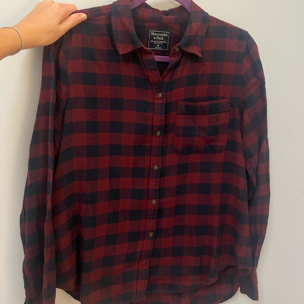 Abercrombie & Fitch, Plaid Flannel, Size M